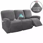 2 3 Seater Recliner SofaCover Elastic Massage Sofa Slipcover Suede Lounger Lazy