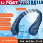 Bladeless Hanging Neck Fan Mini Leafless Fans (Blue Adjustable Silicone)