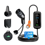 Type 2 EV Charger 32A 7 KW Portable Type 2 EV Charging Cable 10M 3PIN 1 Phase