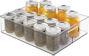 InterDesign Refrigerator and Freezer Divided Storage Organizer Bins for Kitchen, 12" x 4" x 14.5", Clear