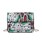 Serpentine Fashion Women PU Shoulder Bag Snake Skin Female Satchel Purse Mini Fashion Bag Small Square Shoulder Purse