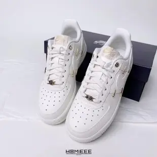 【NIKE 耐吉】Nike Air Force 1”07 Mini Gold 金勾 白金 白色(FV3654-111)