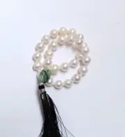Natural Fresh Water Pearl Hand japa mala 102 Carat Mala Meditation Mala 27 beads