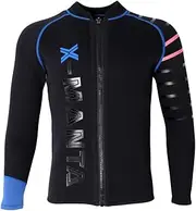 Prettyia Men's Wetsuit Jacket 3mm Surf Scuba Diving Spring Suit Swimsuit Super Stretch Neoprene Top New - Black, 3XL