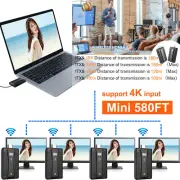 4K 1080P Wireless HDMI Video Transmitter Receiver Extender for Camera PC to TV