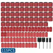 115X Sanding Drum Set Sleeves Abrasive 1/4 1/2'' Mandrel for Dremel Rotary Tool