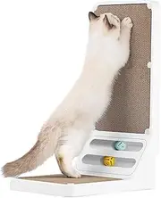 Cat Scratching Board, Cat Scratching Ball Wall Scratchers for Indoor, L Shaped Cat Scratcher Cat with Scratcher Replacement Pads, Protecting Furniture Cat Scratch Pad for Indoor Cats (White)