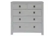 Myer Tallboy 5 Chest of Drawers Storage Cabinet White Wash