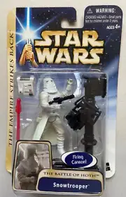 Star Wars 3.75" 2004 Saga Collection Hoth Snowtrooper Figure w/ Firing Cannon