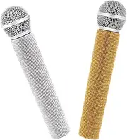 SUPVOX 2Pcs Creative Microphone Prop Realistic Pretend Microphone for and Safe Design for Stage Performances Parties and Karaoke Fun