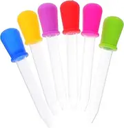 Anneome Pack Silicone Plastic Droppers Eye Dropper Pipette for School Home Medicine Feeding Ml Measuring Scales Random