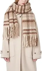 [CUNDOU] Women’s Scarf Large Chunky Cashmere Scarves Winter Thick Shawl Scarf Fluffy Blanket Soft Scarves Wool Warm Wrap Pashmina