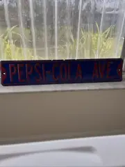 Vintage Rare Pepsi Cola Ave Metal Sign 30x6 Blue Red