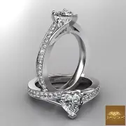 Certified Stone Heart Diamond Engagement Ring GIA G-SI1 14k White Gold 1.18ctw