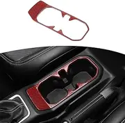 RT-TCZ for Wrangler JL Front Cup Holder Trim Red Carbon Fiber for Jeep Wrangler JL JLU Gladiator JT 2018-2024 Red Carbon Fiber Interior Accessories