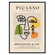 Galrie Stunning Picasso Les Dejeuners Dessins Abstract Art Poster for Home Decor, Black Frame, A3 30 x 42cm (12 x 16inch)