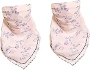[BESTYASH] Pinting Chiffon Mask Face Mask Colorful Riding Neckerchief Cover Face Scarf Chiffon Mask Women Head Wraps Lightweight Breathable Summer Safety Mask Pink
