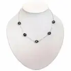 9-10mm Baroque Tahitian Black Pearl 925 Silver Tin Cup Necklace 16" 18" or 20"