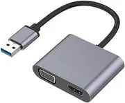 HD USB to VGA Cable - Monitor USB to VGA Cable Projector TV Adapter | Entertainment Display Video Cord Laptops Tablets Solution for Movies, Meetings
