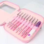 Ergonomic 9-Piece Crochet Hook Set with Soft Handles and 8 Sizes for Crafts