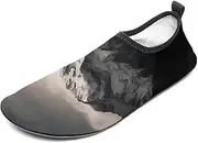 [BTCOWZRV] Water Shoes for Women Men White Black Mountain Under The Sky Water Sports Shoes Slip-on Breathable Lightweight Athletic Aqua Sock