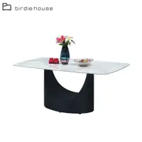 在飛比找PChome24h購物優惠-Birdie-米卡兒工業風6尺造型岩板餐桌/伸縮收合餐桌