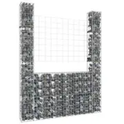 NNEVL U-shape Gabion Basket with 2 Posts Iron 140x20x200 cm