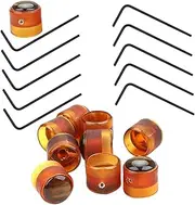 DRESSOOS 10pcs Brown Guitar Knobs for Electric Guitar Volume Control Easy to Install Replacement Knobs and Stylish Design