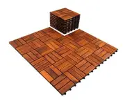 12'x12' Solid Wood Interlocking Flooring - Acacia Hardwood Deck Tiles (Pack