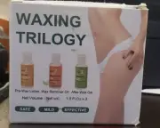 Waxing Trilogy Pre Post Waxing Kit W/remover with Aloe Vera And Oils 1 Fl oz X 3
