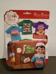Elf on the Shelf 3 T-Shirts & Suitcase Keepsake Claus Couture 4pc Brand New