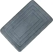 Non Slip Bath Mat Embossing Coral Velvet Bedroom Rug Solid Colors Floor Mats Sponge Non-Slip Bath mat Non Slip Mat (Color : D.Gray, Size : 400MMx600MM)