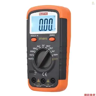 Njty 數字電容表,帶 LCD 背光顯示 600pF 至 100mF 高精度 6000 計數電容器測試儀套件,帶鱷魚夾