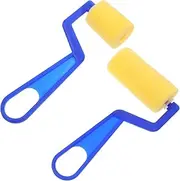 2pcs Boys and Girls Painting Roller Sponge Brush Mini Sponge Brush Rollers for Children Drawing Tools Set Comfortable to Hold Handle for Art Class Home Use