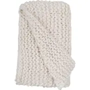 LVD Throw Chunky Tuck Stitch Creme Decorative Home/Lounge Decor 130x170cm