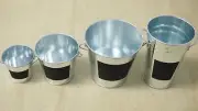 Metal Tin Buckets Pails Chalk Board Flower Party Favor Home Garden Wedding Table