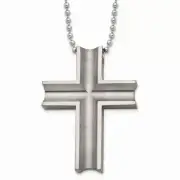 Titanium Polished Cross Necklace