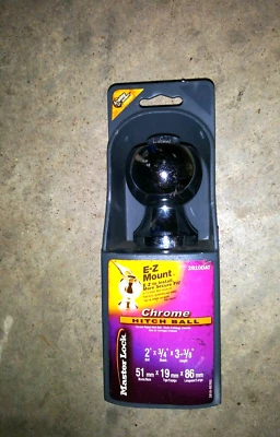 Master Lock 2" EZ Mount Chrome Ball Trailer Hitch 2810DAT Lifetime 2x3/4x 3 3/8"