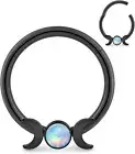 Septum Rings 16g Unique Septum Clicker Gold Black Nose Rings Surgical Steel Rook