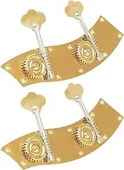 TOYANDONA Double Bass Tuning Pegs Bass Head Tuner Lightweight Easy to Tune Gold Plated Set of 2