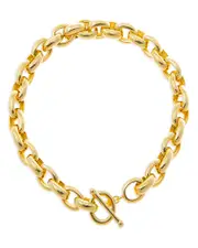By Adina Eden Chunky Chain Link Toggle Bracelet