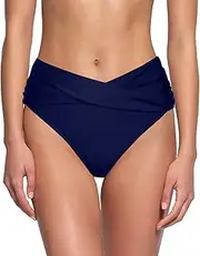 [newhsy] Women's Bikini Bottoms, Tummy Control Swimwear Bikini Bottom,Twist Front Swimsuit Bottoms for Grils Women Beach Pool