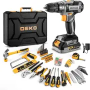 Cordless Drill Tool Kit Set: 20V Power Drill Tool Box with Battery Electric for
