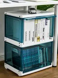 在飛比找樂天市場購物網優惠-裝書箱收納箱翻蓋書籍儲物柜整理箱置物架神器家用透明書本收納盒