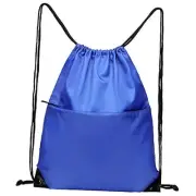 Drawstring Backpack Sports Water Resistant String Bag Sport Gym Sackpack Royal