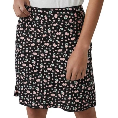 FREE PEOPLE Irl Ditsy-Print Pull-On Skirt Size 12