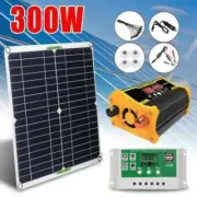 200W Outdoor Solar Panel Kit 100A 12V Battery Charger With Inverter Controller