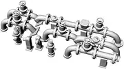 MRY-SFW Battlefield Scenery Model Unpainted 1/24 Miniature Factory Building Car Accessory Props Display Pipe and Valves Assembly