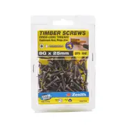 Zenith 8G x 25mm Florentine Bronze Hinge-Long Thread Timber Screws - 100 Pack