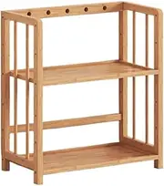 Microwave Stand Microwave Oven Rack Solid Wood Multi-Layer Microwave Oven Storage Rack Display Rack Simple Bookshelf Home Floor Shelf Rack Bedroom Storage Cabinet Microwave Rack Microwave Oven Stand